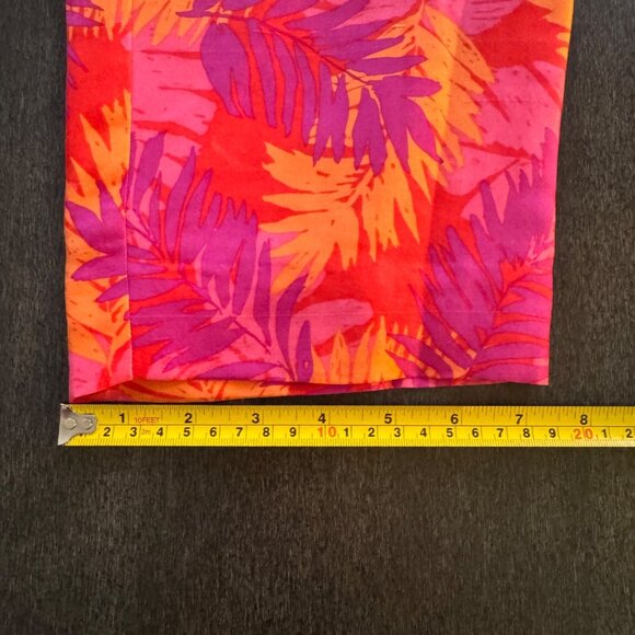 Allison Taylor Women's 100% Silk Red Pink Floral Pants Trouser, Size 6 - Picture 9 of 9